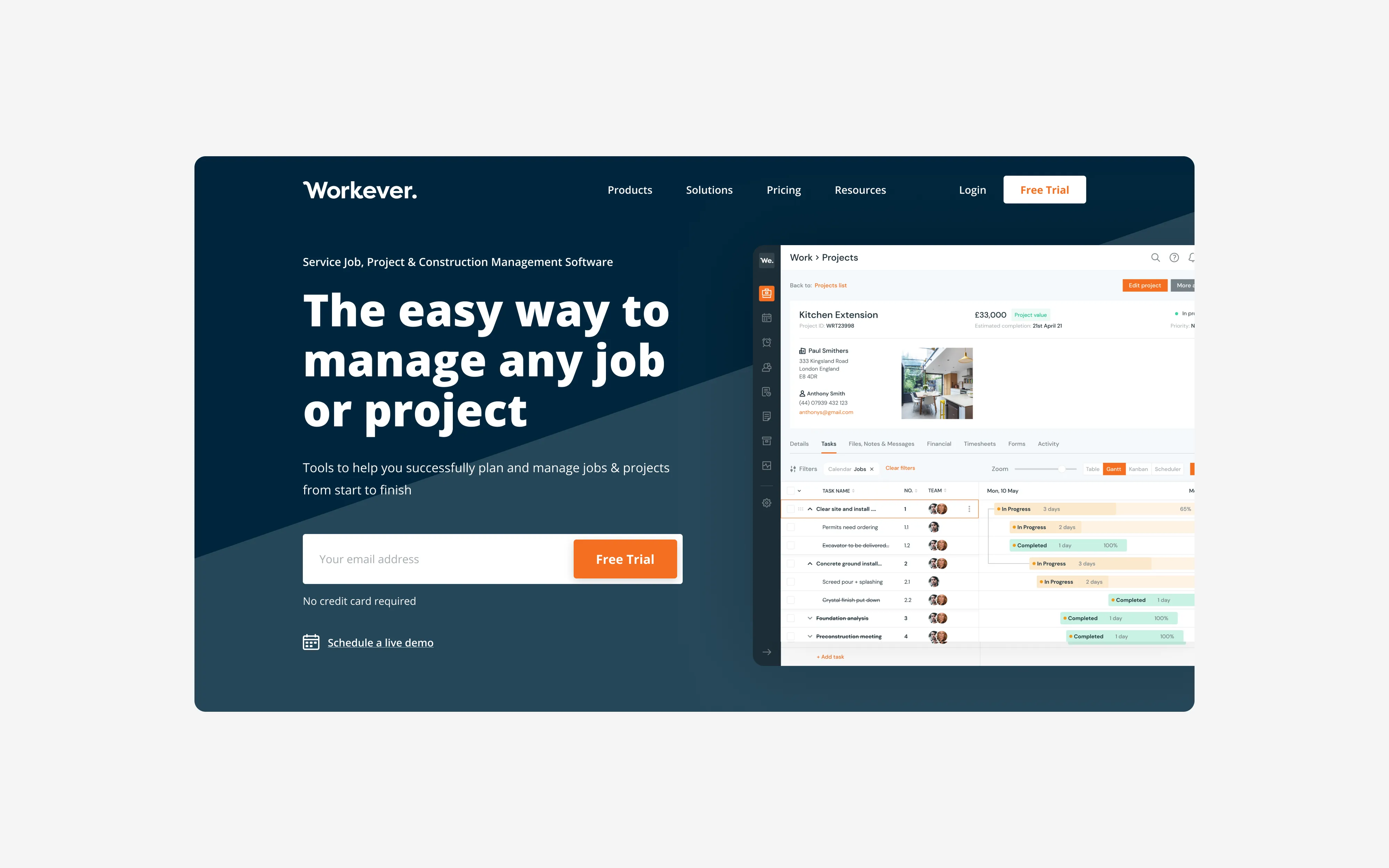 Workever platform interface
